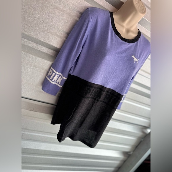 Victoria’s Secret PINK! Purple and Gray Quarter Sleeve Tee Shirt Size XS NWT - Picture 3 of 11